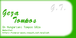 geza tompos business card